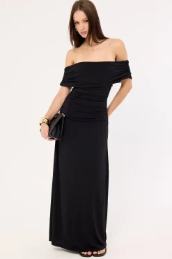 Rosetta Off Shoulder Maxi Dress Black
