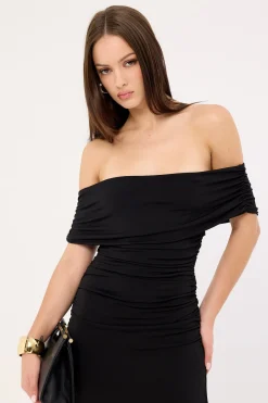 Rosetta Off Shoulder Maxi Dress Black