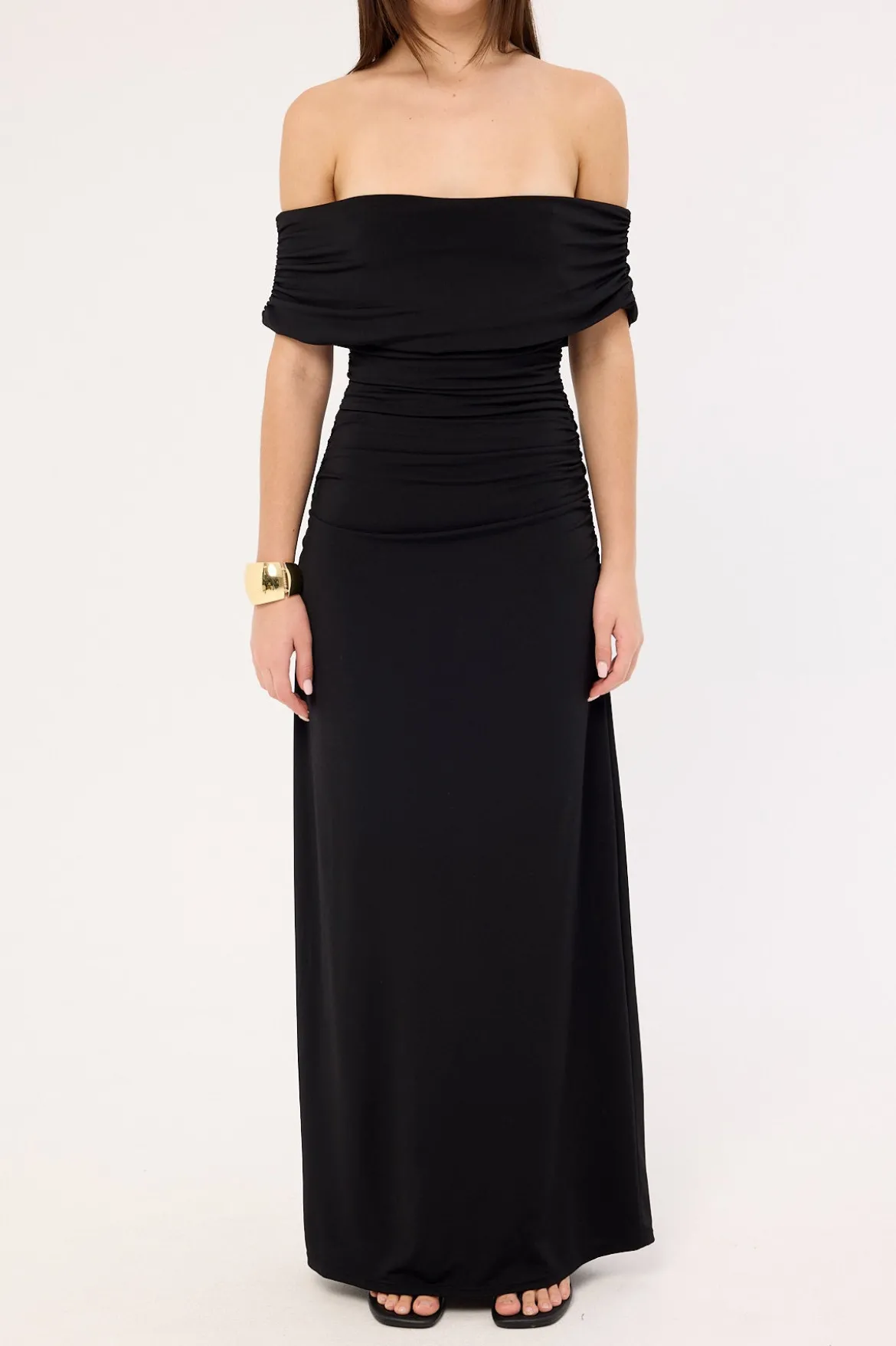 Rosetta Off Shoulder Maxi Dress Black
