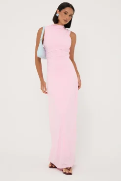Rosewood High Neck Maxi Dress Pink