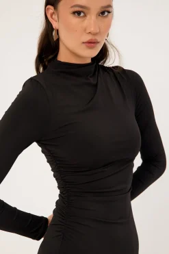 Rosie Long Sleeve Maxi Dress Black