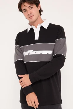 Rothman Panel Rugby Top Black/Grey