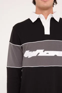 Rothman Panel Rugby Top Black/Grey