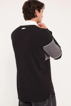 Rothman Panel Rugby Top Black/Grey