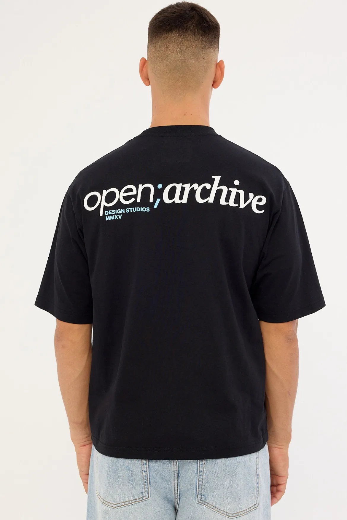 Routine Organic Boxy Tee Off Black
