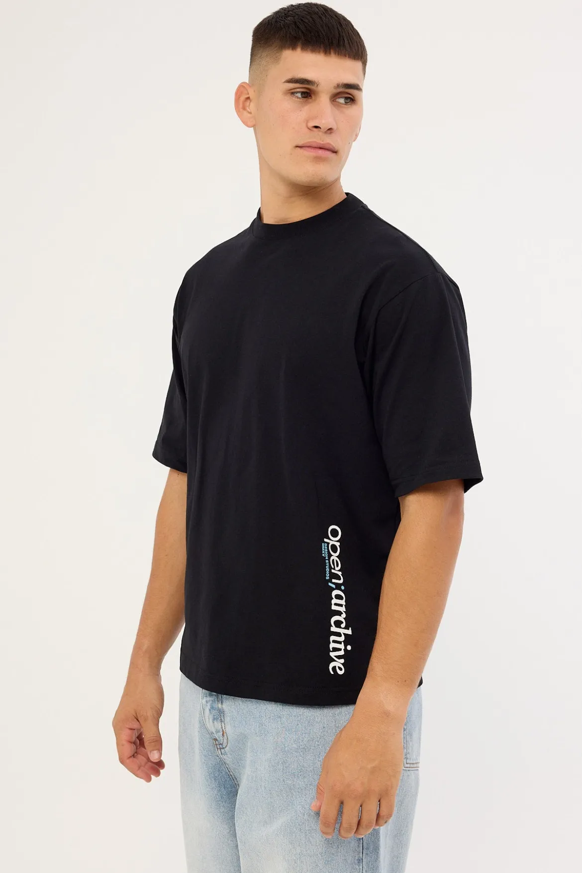 Routine Organic Boxy Tee Off Black