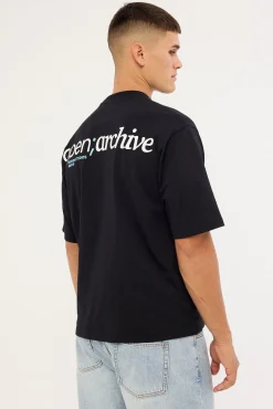Routine Organic Boxy Tee Off Black