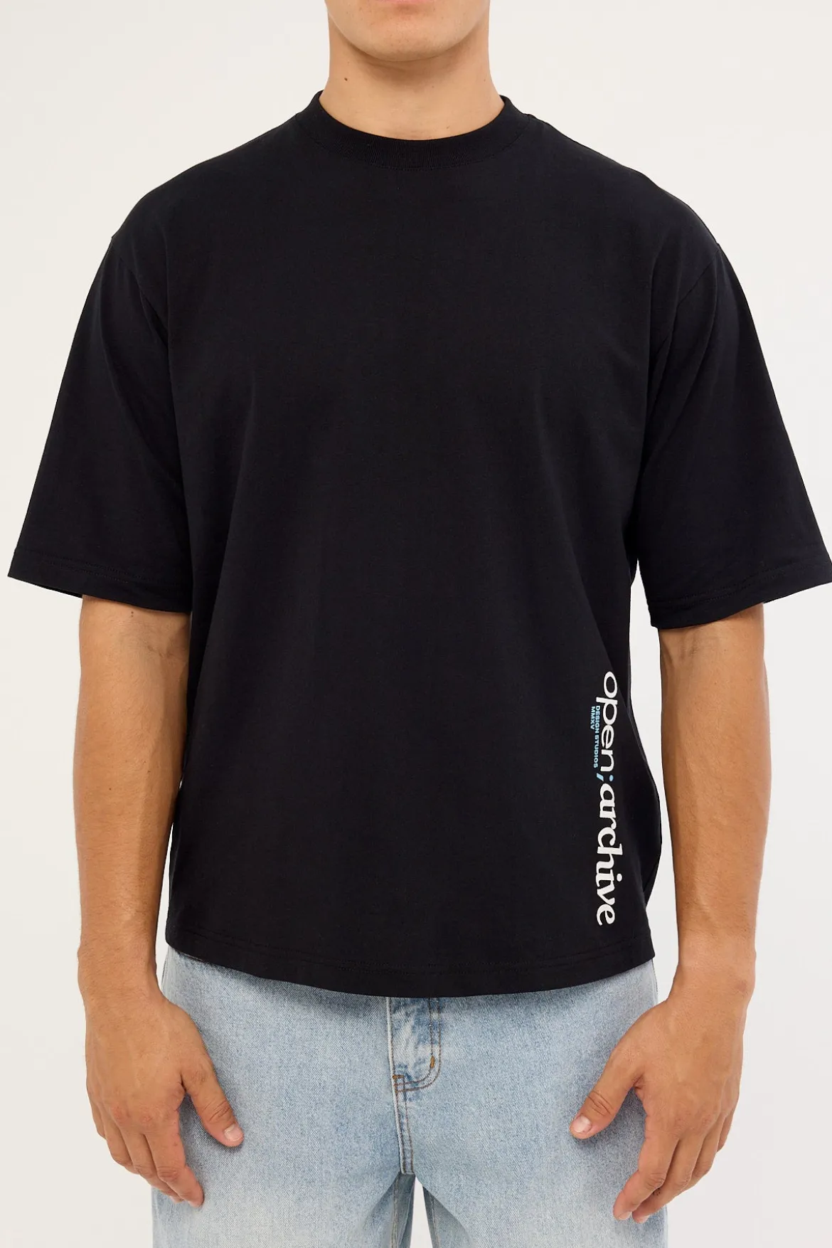 Routine Organic Boxy Tee Off Black