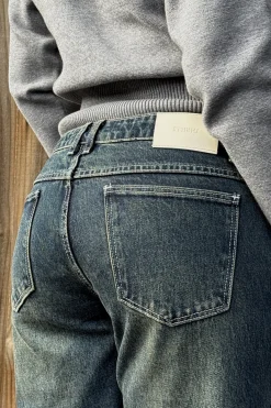 Rowie Low Rise Wide Jean Dirty Ink Blue