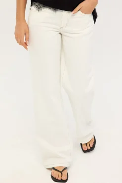 Rowie Wide Leg Jean Ageless White Denim