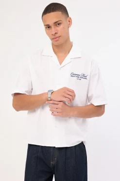 Royalty Boxy Cropped Resort Shirt White