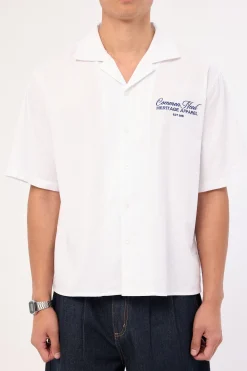 Royalty Boxy Cropped Resort Shirt White