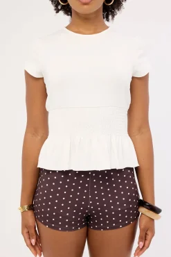 Ruched Baby Tee White