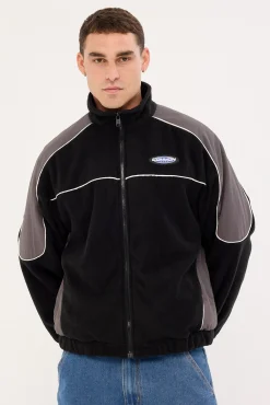 Rule Polar Fleece Panel Jacket Off Black