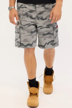Rumble Elastic Waist Cargo Short Asphalt Camo