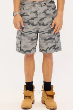 Rumble Elastic Waist Cargo Short Asphalt Camo