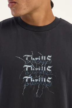 Run For The Hills Box Fit Oversize Muscle Tee Washed Black