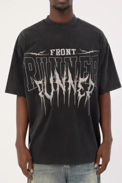 Runner Tattoo Tee Washed Black