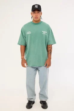 Running Dept Tee Emerald Green Wash