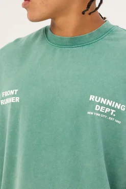 Running Dept Tee Emerald Green Wash