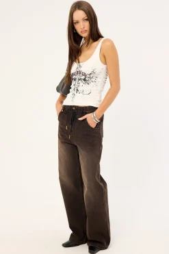 Rustline Straight Leg Pant Washed Brown