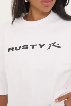 Rusty Essentials Cropped Boxy Tee White