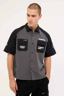 Ryder Boxy Standard Raglan Shirt Washed Black