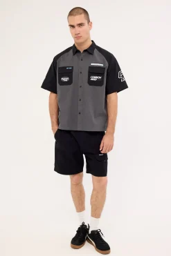 Ryder Boxy Standard Raglan Shirt Washed Black