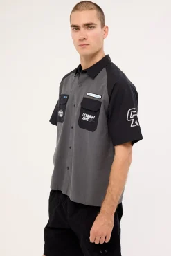 Ryder Boxy Standard Raglan Shirt Washed Black