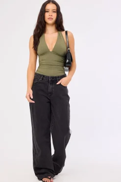 Ryder Halter Bodysuit Khaki