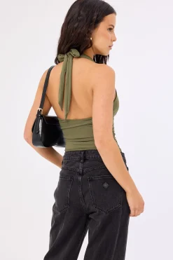 Ryder Halter Bodysuit Khaki