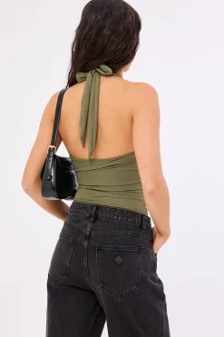 Ryder Halter Bodysuit Khaki