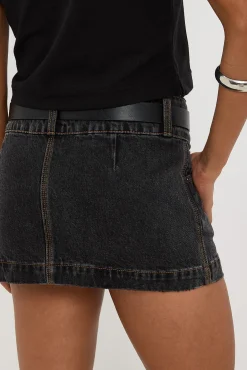 00s Micro Skirt Black Rinse