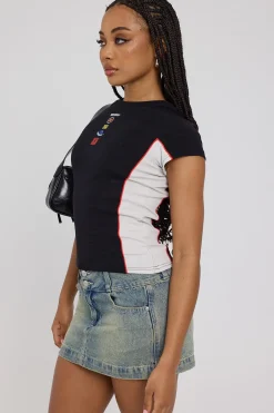 00s Micro Skirt Garbage Grime Blue