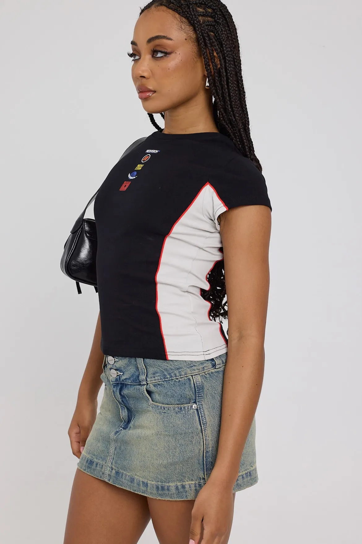 00s Micro Skirt Garbage Grime Blue