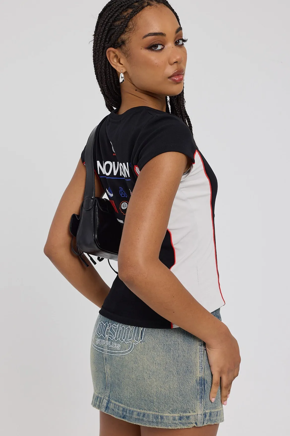 00s Micro Skirt Garbage Grime Blue
