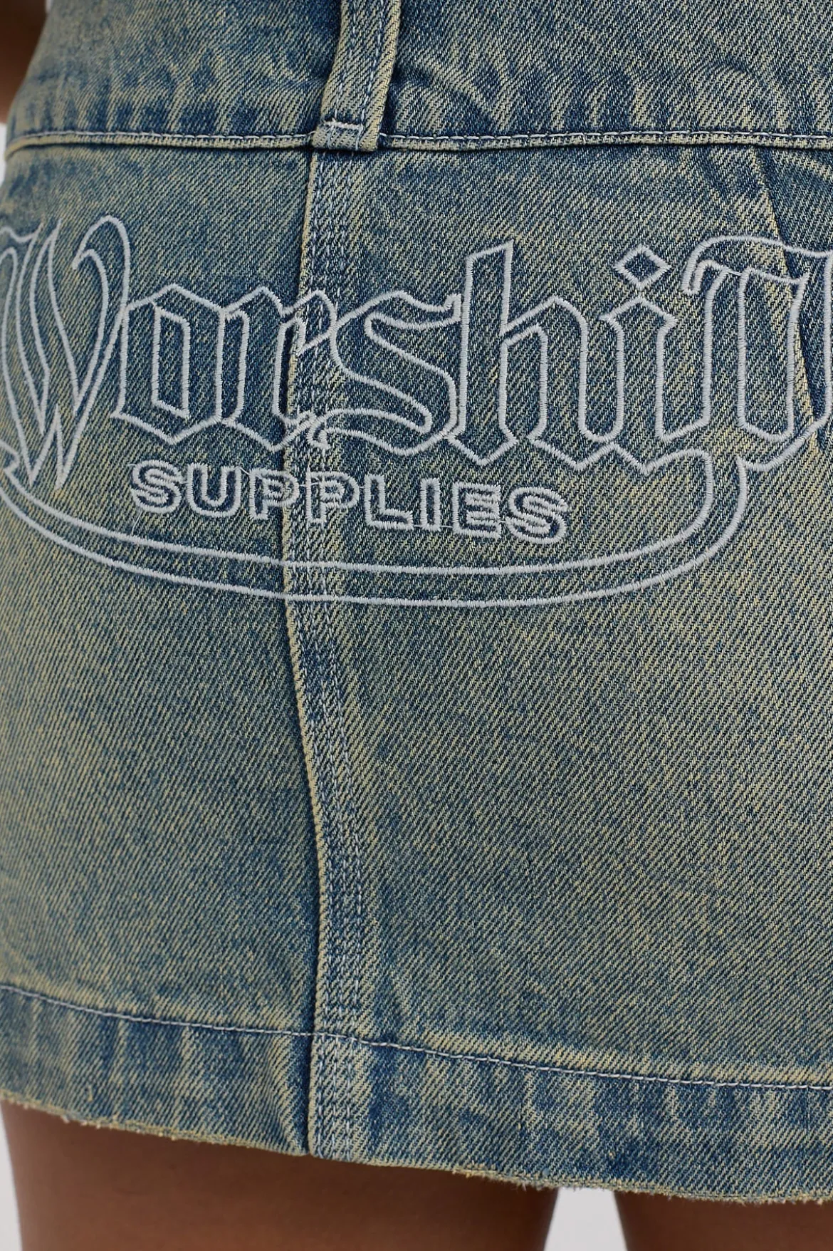 00s Micro Skirt Garbage Grime Blue