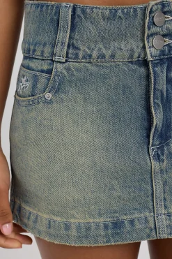 00s Micro Skirt Garbage Grime Blue