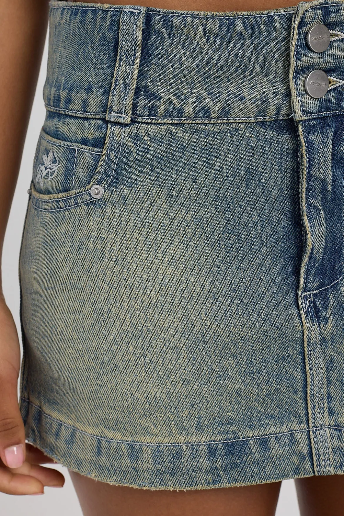 00s Micro Skirt Garbage Grime Blue