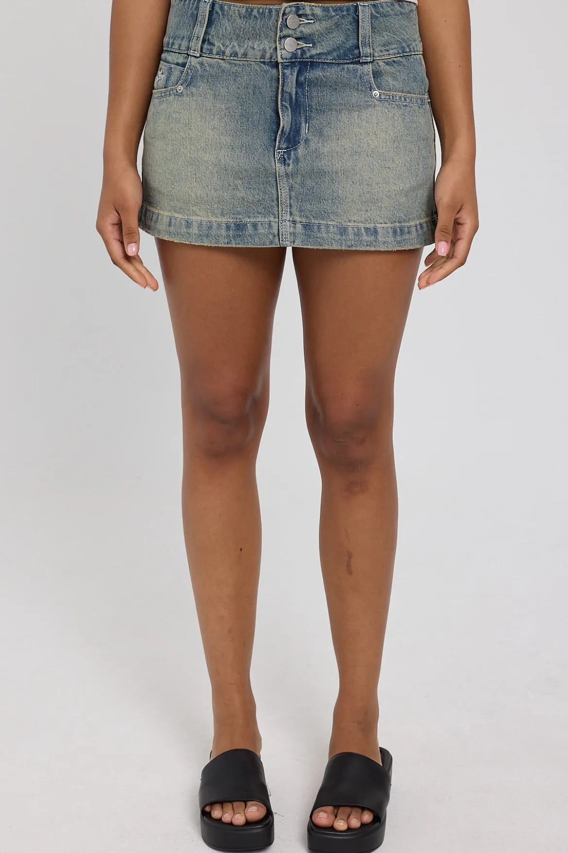00s Micro Skirt Garbage Grime Blue