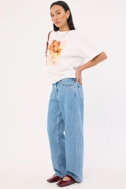 90s Mid Baggy Petite Blue State