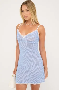 Sabrina Mini Dress Blue Gingham