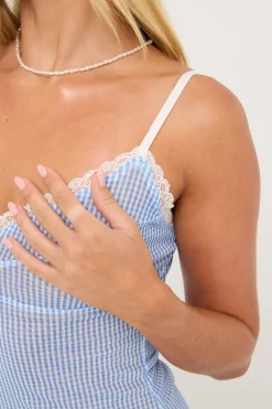 Sabrina Mini Dress Blue Gingham
