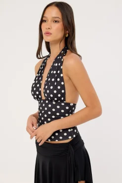 Safari Halter Noir Polka
