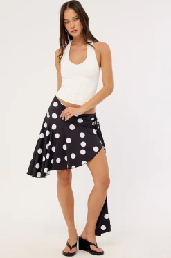Safari Midi Skirt Noir Polka