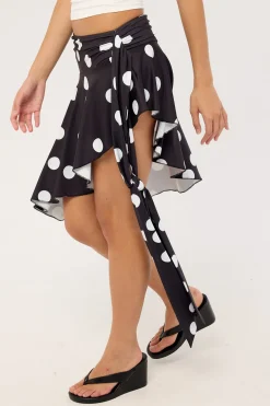 Safari Midi Skirt Noir Polka
