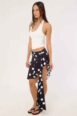 Safari Midi Skirt Noir Polka