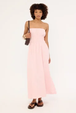 Saffron Strapless Maxi Dress Pink