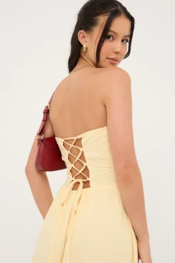 Saffron Strapless Maxi Dress Yellow