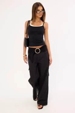 Sahara Low Rise Cargo Pant Black